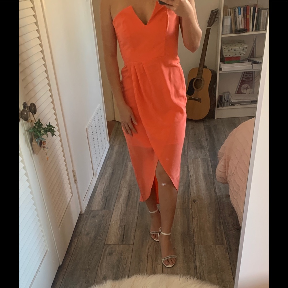 Classy Strapless High Low Dress